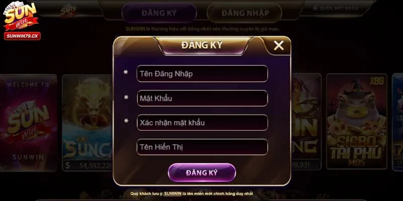 Đăng ký và đăng nhập Sunwin chỉ mất 1 phút